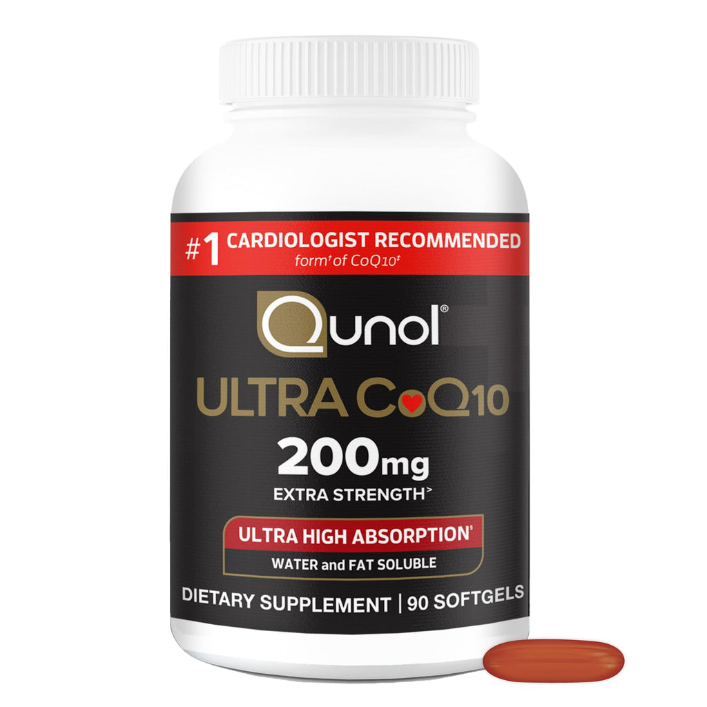 Qunol Ultra CoQ10 200mg, Ultra-High Absorption, Antioxidant, 60 Softgels | #1 Cardiologist Recommended Supplement for Heart Health, Coenzyme Q10 Supplement to support Vascular Health & Cellular Energy