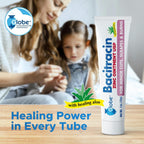 Globe Bacitracin Zinc Ointment with Aloe 1 oz, Antibiotic Ointment, 4 Pack