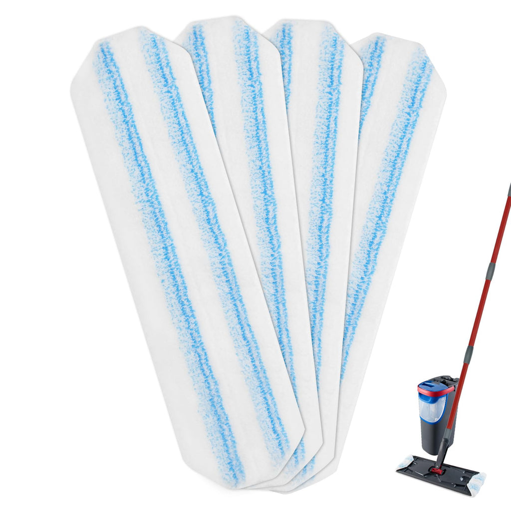 Mop Replacement Pads for Ocedar H2prO Flat Mop, 4 Pack Mop Refills for O-Cedar H2pro Flat Mop, Machine Washable Reusable Microfiber Mop Heads Replacements for Ocedar H2 Pro Mop