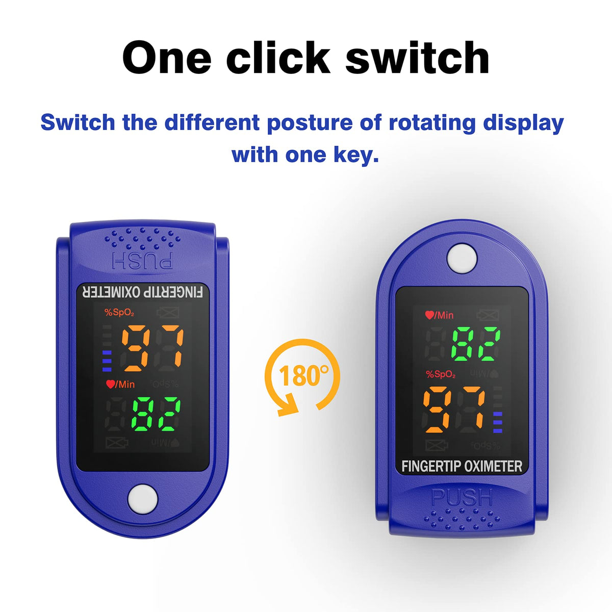 Fingertip Pulse Oximeter Blood Oxygen Saturation Monitor with OLED Screen Included Lanyard