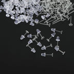 3mm Invisible Plastic Earrings Blank Pins Stud Tiny Head Findings DIY Supplies (200 pieces/100 Pairs)