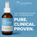 Cosmedica Hyaluronic Acid Serum for Skin – 4 Fl. Oz Hydrating Facial Moisturizer with Anti-Aging Skin Care Properties. Beauty and Skin Care