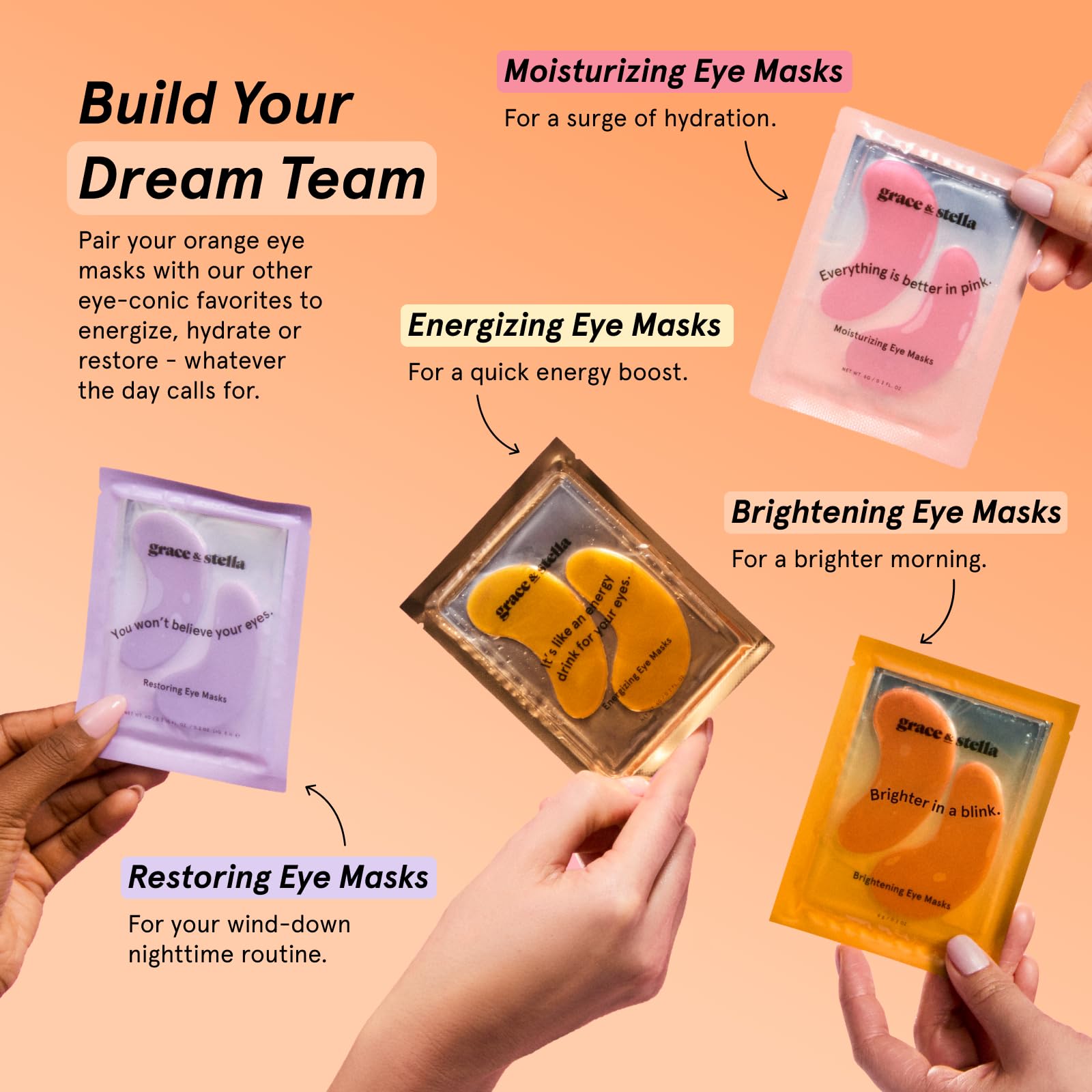 grace & stella Brightening Eye Patches for Dark Circles (6 Pairs)