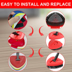Spin Mop Replacement Head Compatible with O Cedar EasyWring 1 Tank,Scrubber Heads,Scrub Brush Attachment for Bathroom,Kitchen and Various of Hard Floors