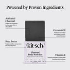 Buy now Kitsch Charcoal Soap Body Wash Bar â€“ Detoxifying Bar Soap with Activated Charcoal â€“ Gently Removes Excess Oil & Impurities, Clears Pores, Firms & Moisturizes Skin â€“ Made in USA - 4 oz at indiglob india