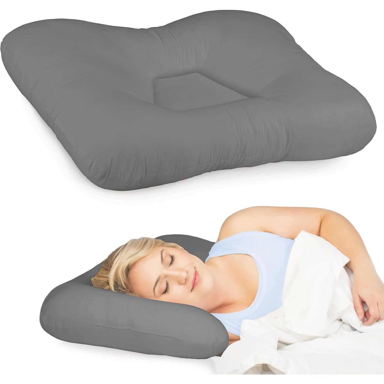 Buy now Core Products Tri-Core Cervical Support Pillow – Firm Orthopedic Neck Pillow for Pain Relief, Back and Side Sleepers – Ergonomic Contour Pillow – Assembled in USA, Petite Size Full Size Gray at indiglob india