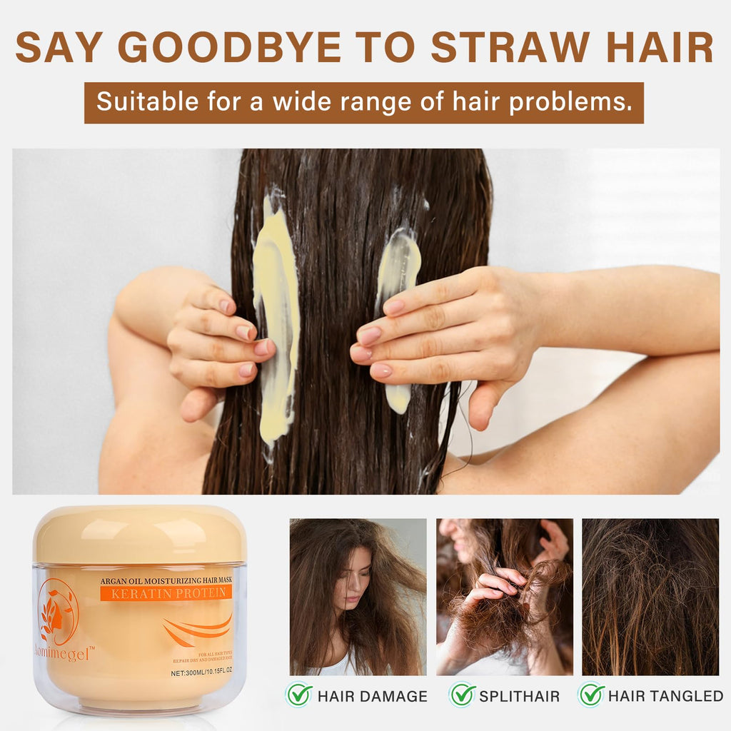 Collagen Repair Hair Mask & Argan Oil Set, 10.15 fl oz + 2 fl oz