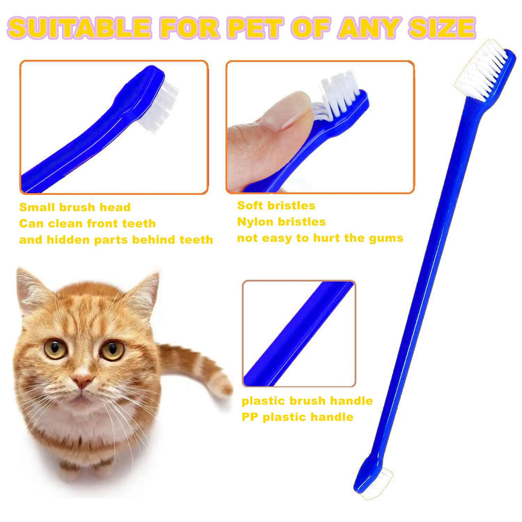 Dog Toothbrush Set of 8 – Dual Headed Dental Hygiene Brushes for Small to Large Dogs, Easy Teeth Cleaning & Dental Care,Dog Tooth Brushes for Small to Large Dogs, Cats, and Most Pets