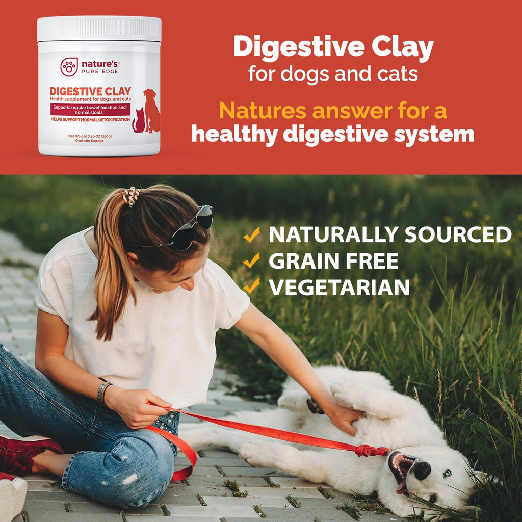 Clay Powder Anti Diarrhea for Dogs & Cats. Supports Gas Relief. Normalizes Gut PH in Dogs and Cats. Constipation Relief. Extra Large 7.40 oz.