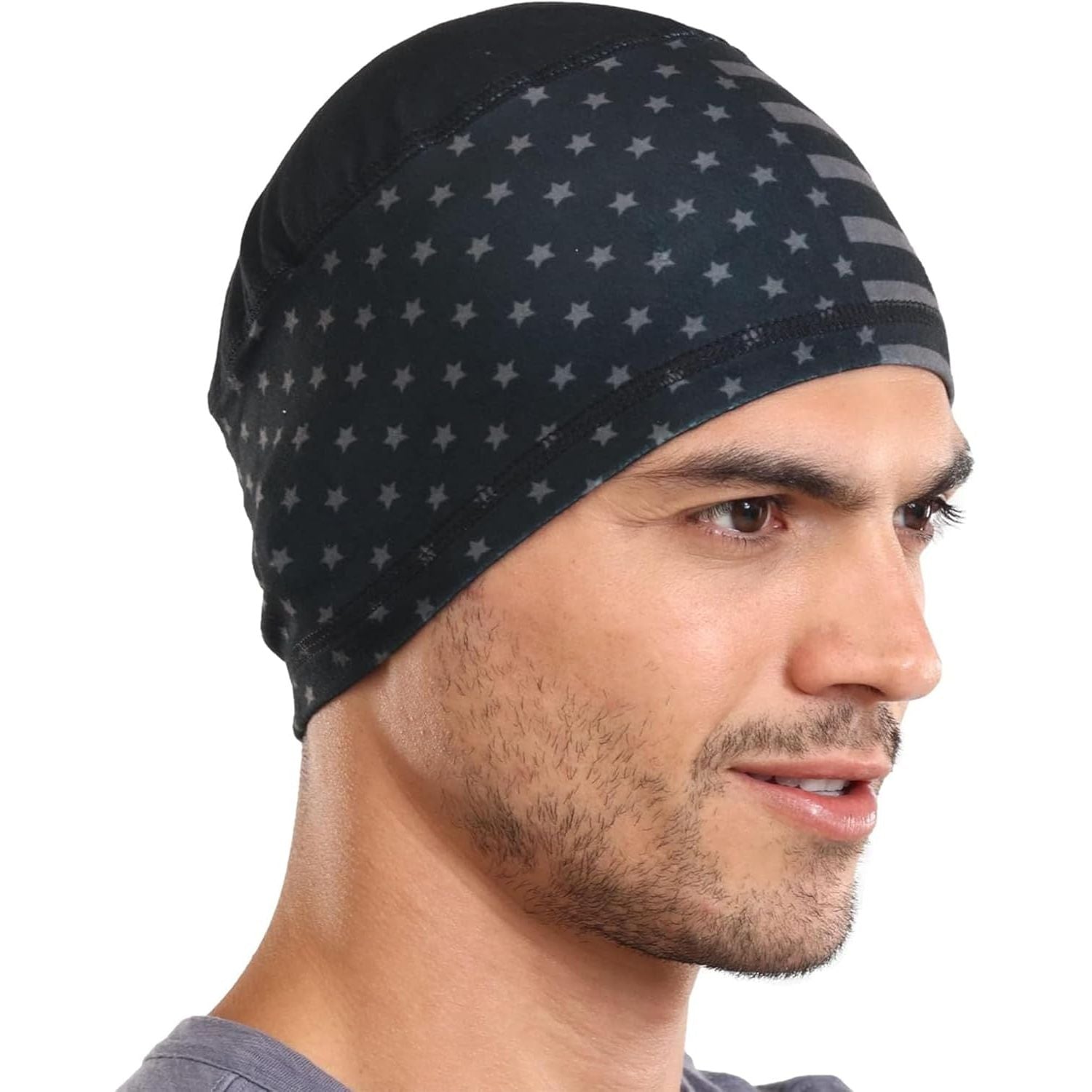 Buy now Cooling Skull Cap for Men - Hard Hat Liner, Cycling Cap, Head Caps for Men, Helmet Liner for Motorcycle One Size Us Flag Gray at indiglob india