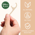 Floss Picks Dental Flossers Biodegradable Wooden Eco Friendly