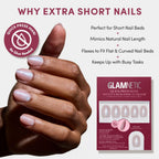 Glamnetic Press On Nails- Quick Press No Glue Mani Extra Short Oval 30pc