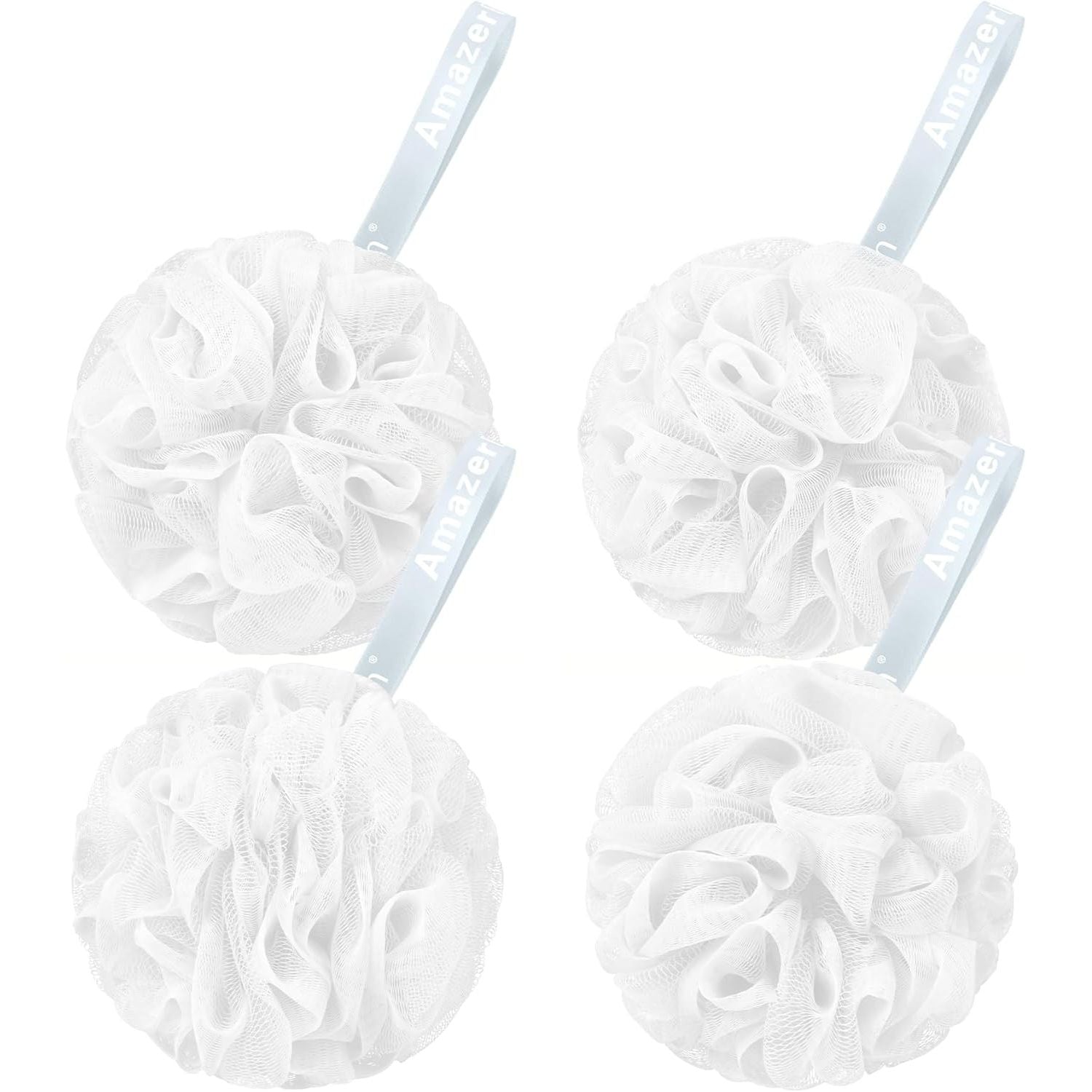 Buy now AmazerBath Loofah Sponge 60g/Piece, Exfoliating Bath Sponge Body Scrubber - Loofa Set of 4 Flower Color (Green-Purple) White Large (Pack of 4) at indiglob india