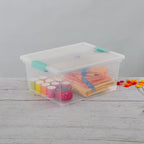 Buy now Sterilite 4-Pack Clip Box, Stackable Clear Plastic Bins with Latching Lids, Deep - Writing, Arts or Crafts Supplies Storage Containers for Home, Office, Classroom and Workshop Organization at indiglob india