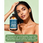 Florisan USDA Certified Organic Castor Oil 16oz Glass Bottle, Cold Pressed, Hexane-Free, Non-GMO, Vegan, 100% Pure Castor Oil for Hair Growth, Skin, Lashes, Eyebrows, EWG Verified