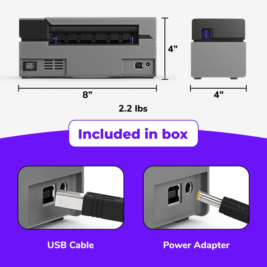 Rollo USB Shipping Label Printer - Commercial Grade 4x6 Thermal Printer