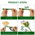 8 Rolls Floral Tape 1/2inch Flower Tape, Green Floral Tape | 30 Yards Florist Tape for Bouquet Stem Wrapping, Floral Crafts, Wedding Bouquet and Fresh Flowers
