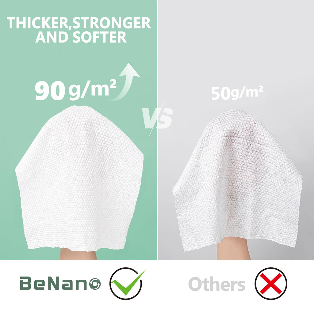Benano 11.8x9.4 in Compressed Face Towels | Disposable Washcloths, 22 Pcs