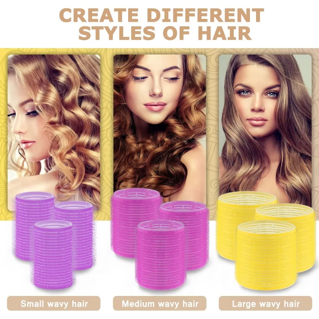 Buy now Self grip hair roller set,Hair roller set 18 pcs,Hair rollers with hair roller clips and comb,Salon hairdressing curlers,DIY Hair Styles, Sungenol 3 Sizes Hair Rollers in 1 setâ€¦ at indiglob india