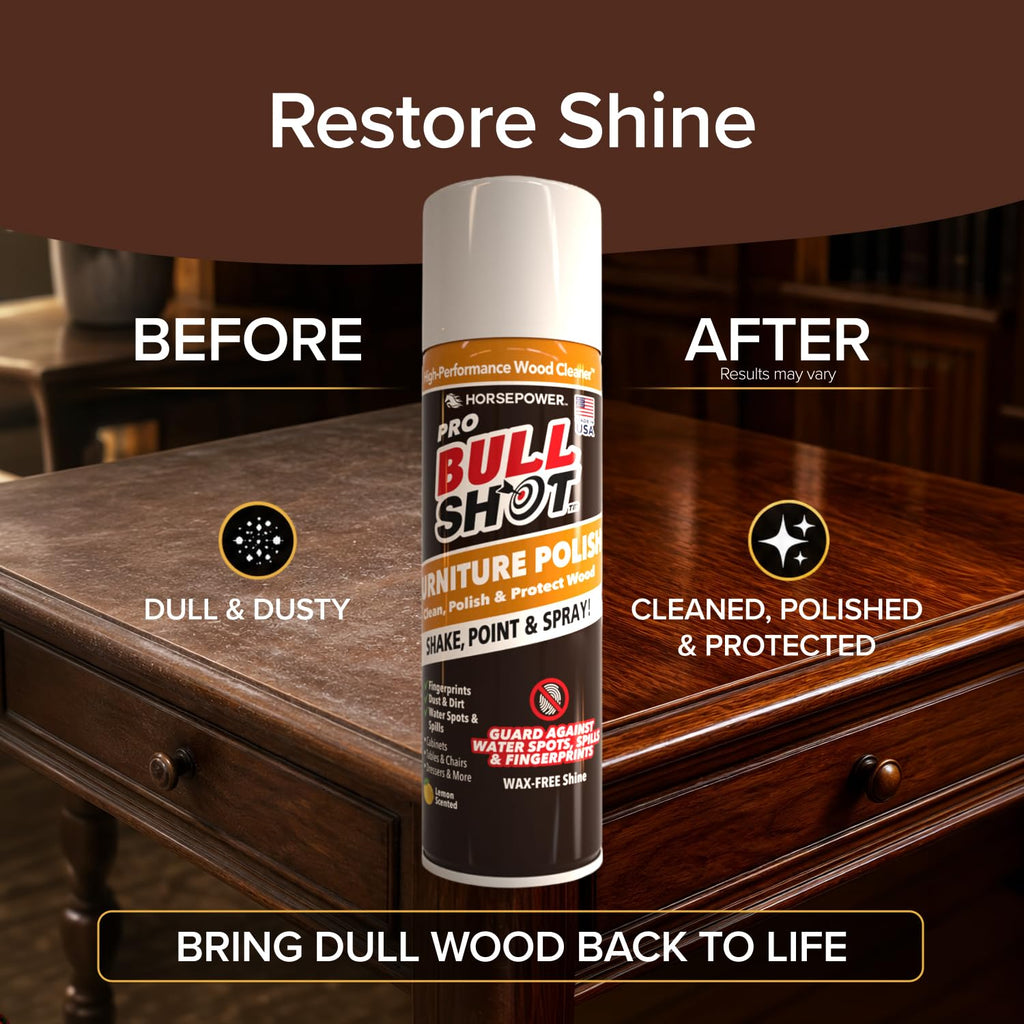 Bull Shot Pro Furniture Cleaner & Polish for Finished Wood