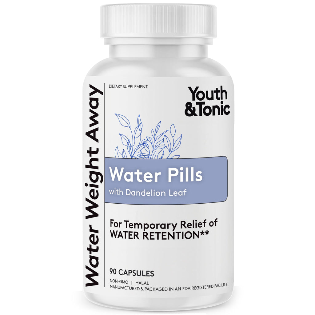 Youth & Tonic Natural Water Pills Weight Loss Women, Men, Water Retention