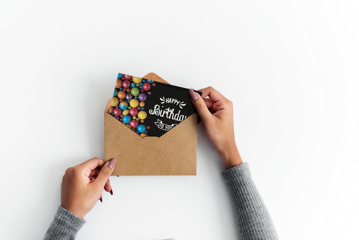 120 Birthday Cards Bulk- Happy Birthday Cards with Envelpoes,30 Unique Blackboard Designs, Large 5x7 Inches, Includes Kraft and White Envelopes – Assorted Birthday Cards for Business & Personal Use