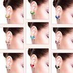 Buy now AHIER 9 Pairs Bling Rhinestone Polymer Clay Studs Pearl Button Earrings, Double Ball Earring, Jewelry Piercing Ear Ring at indiglob india