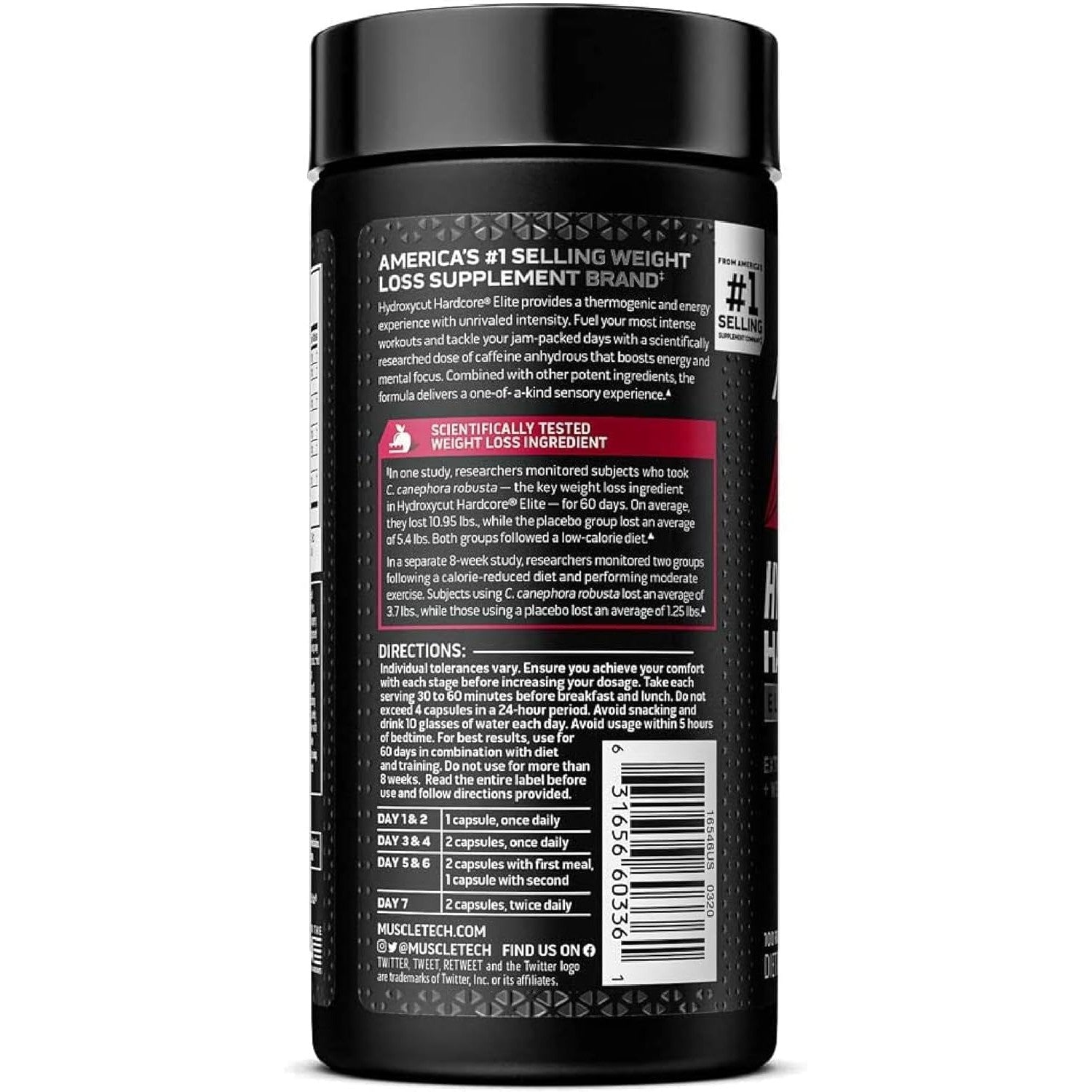 Hydroxycut Hardcore Elite, Rapid Release Capsules, 100 Count, 2 Pack | Energy and Metabolism Support Supplement for Men and Women, 270 mg Caffeine Anhydrous and 200 mg Green Coffee Extract