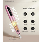 MelodySusie Pen-Shaped Portable Cordless Nail Drill,PC180G 25000RPM Rechargeable Electric File with LED Display for All Nail Care, Manicure Shaping & Acrylic Gel Removal for Nail Artists DIY at Home