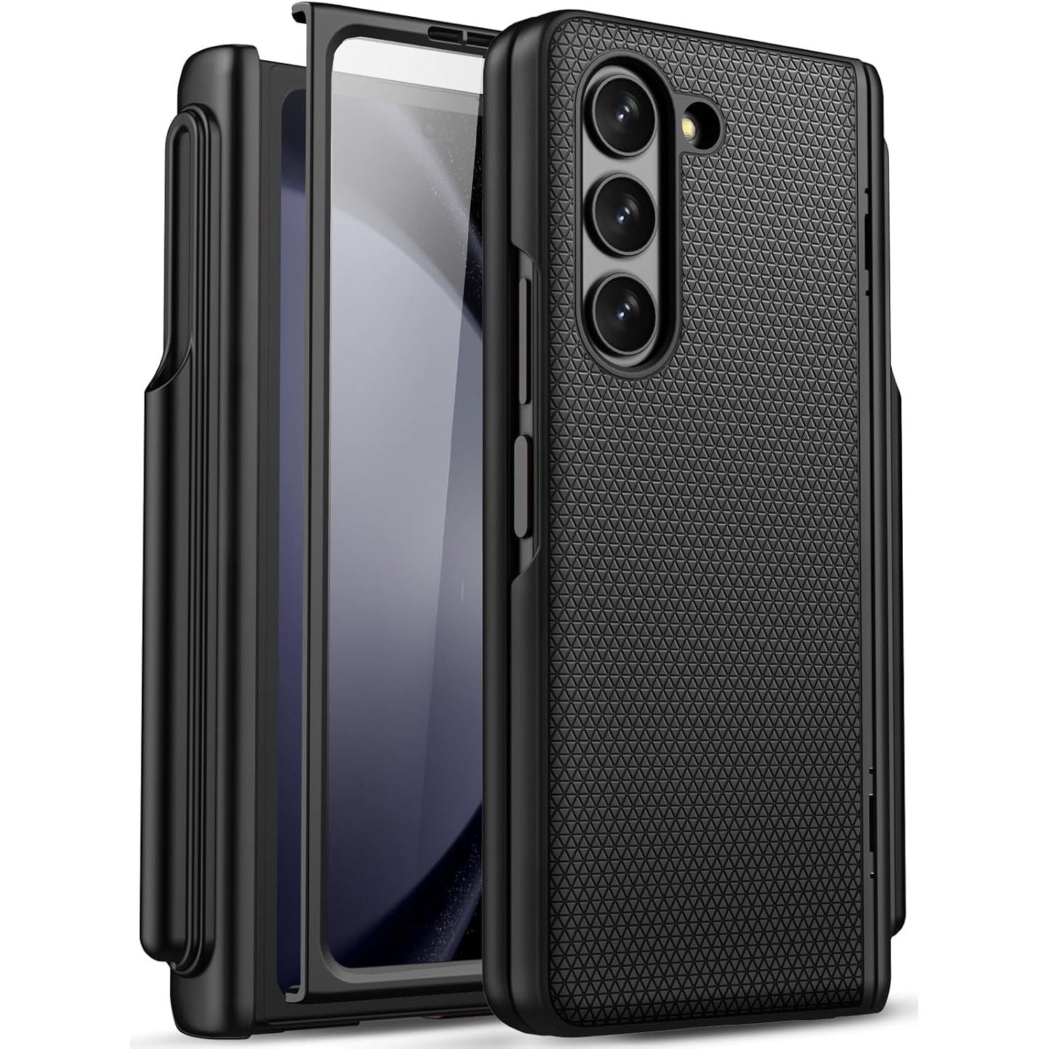 Buy now for Samsung Galaxy Z Fold 5 Case with Screen Protector & Hinge Protection, Slim Fit Shockproof Lightweight Durable Hard PC Cover Phone Case for Samsung Galaxy Z Fold 5 5G 2023, Black Z Fold 5 Slim Case with S Pen Holder Black at indiglob india