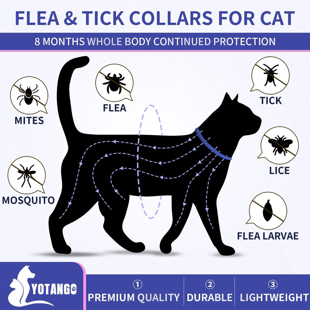 Flea Collar for Cats, Cat Flea and Tick Collar, 4 Pack, 32 Months