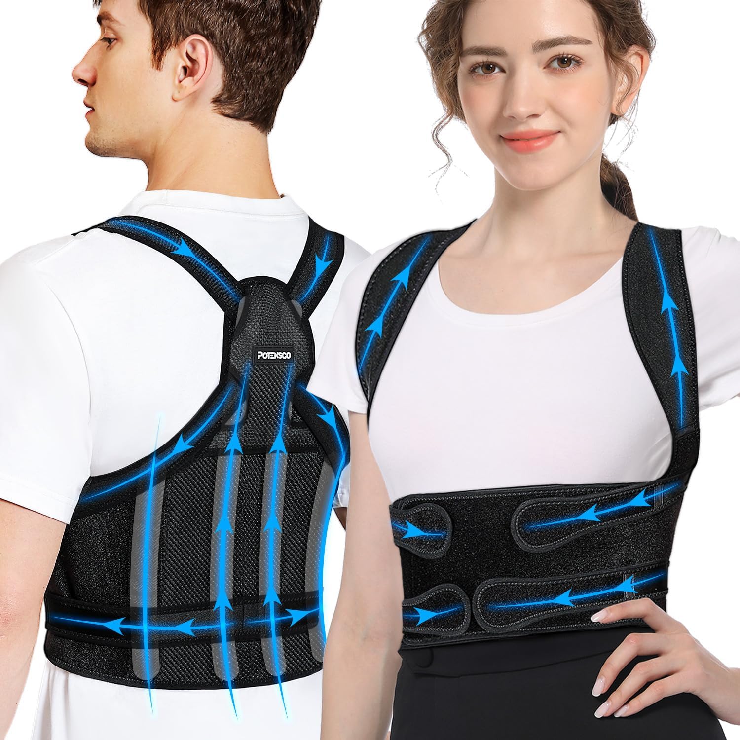 Buy now Posture Corrector for Women and Men, Adjustable Back Brace & Straightener for Scoliosis - Hunchback Correction - Back Pain/Spine Corrector/Back Support and Posture Trainer (Small) M(34''-41'') at indiglob india