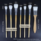 GACDR Gilding Brush Set, 7 Pieces Versatile Goat Hair Blending Mop Brushes for Acrylic Painting Wartercolor Foil Gold Leaf Flakes Sheets