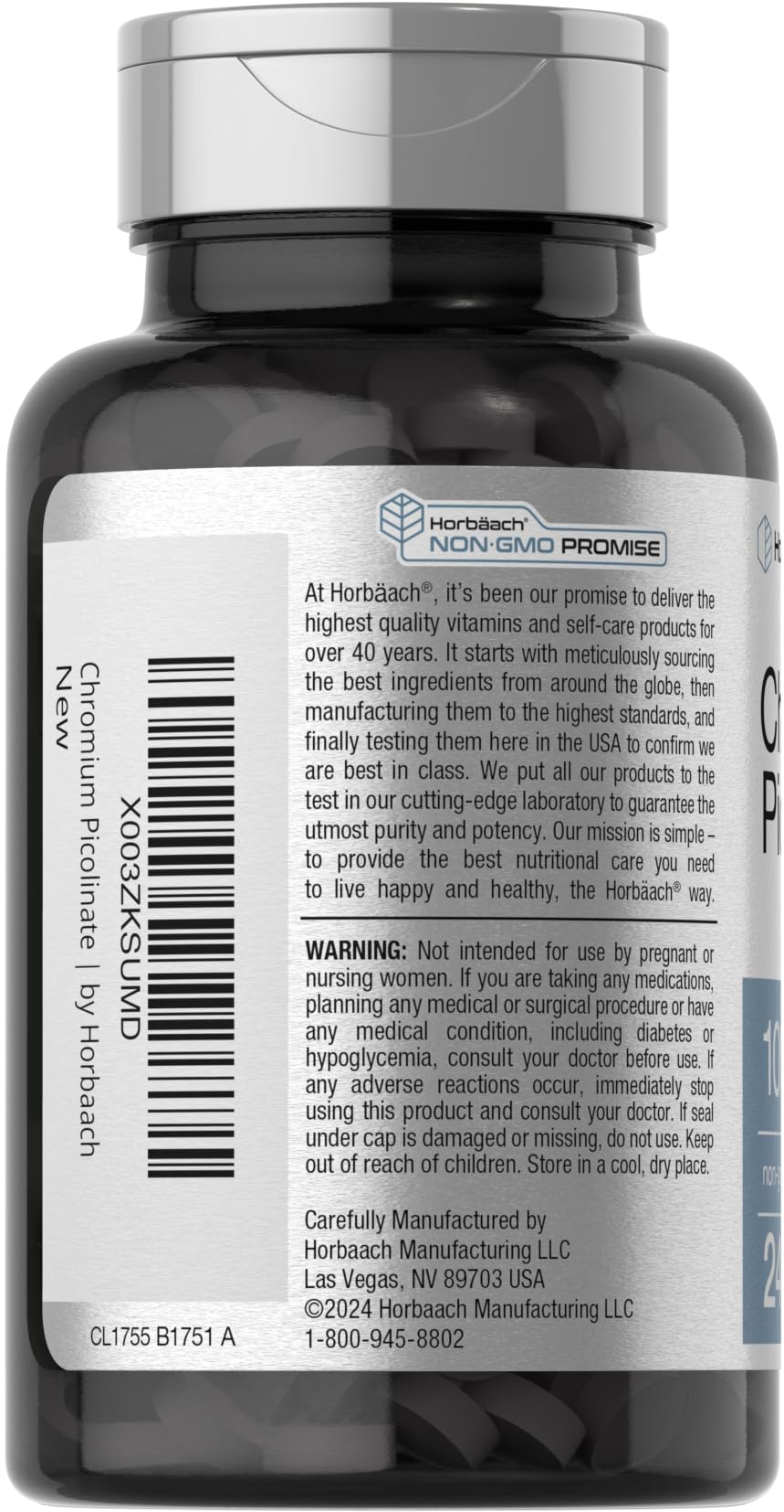 Horbäach Chromium Picolinate 1000mcg | 240 Tablets