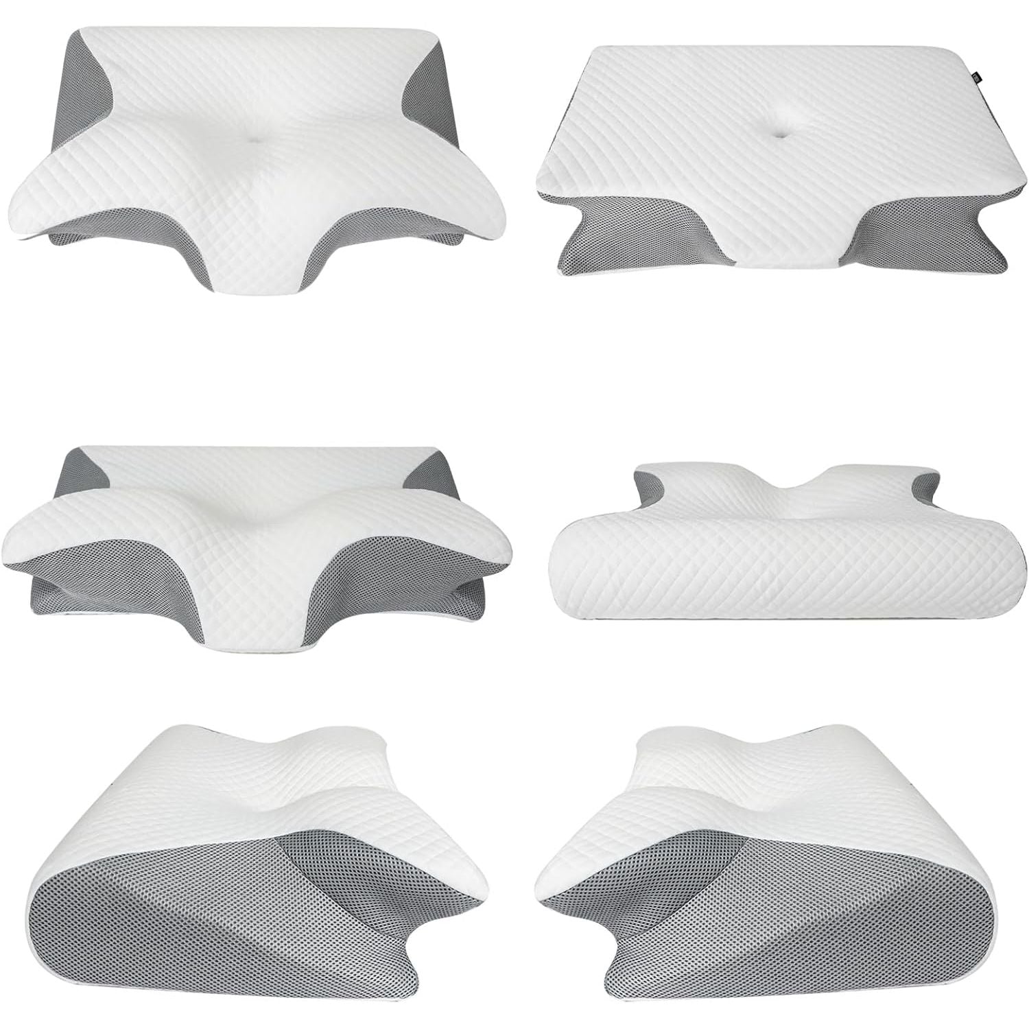 Buy now HOMCA Memory Foam Cervical Pillow, 2 in 1 Ergonomic Contour Orthopedic Pillow for Neck Pain, Contoured Support Pillows for Side Back Stomach Sleepers at indiglob india