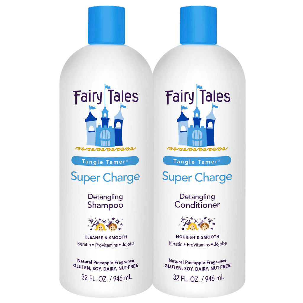 Fairy Tales Tangle Tamer Detangling Shampoo & Conditioner Kids 12 Oz | 2 Pack, Ultra Moisturizing, Anti Frizz Protection, Paraben Free, Sulfate Free