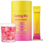 Cutting Drink Mix, Satiety & Craving Support Powder with Berberine, Chromium, FOS, Yerba Mate & 5-HTP, Sugar-Free Vegan Drink Mix, Strawberry Acai Flavor, 30 Individual Sticks