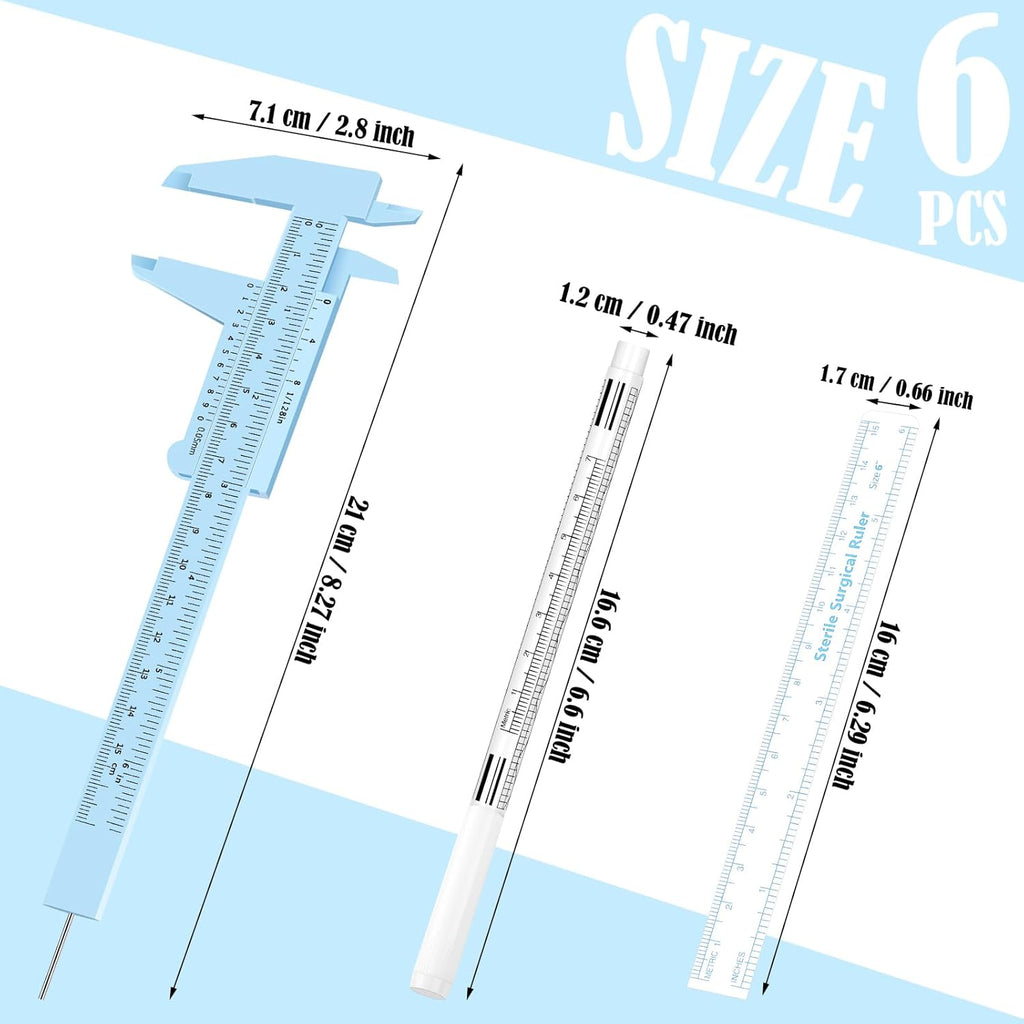 Buy now Teling 6 Pieces Eyebrow Tools Eyebrow Measuring Ruler Microblading White Marker Pen with Paper Ruler Skin Marker Permanent Makeup Position Mark Tools for Lips Skin at indiglob india