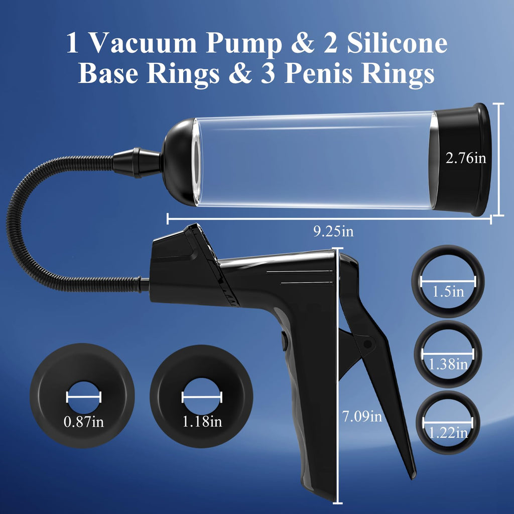 UTIMI Sex Toy Penis Pump Enlarger with 3 Rings 2 Sleeves Stronger Erections