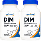 Nutricost DIM Plus BioPerine 300mg, 120 Vegetarian Capsules | Up to 4 Month Supply, Max Strength DIM Supplement, Diindolylmethane