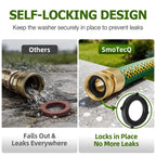 SmoTecQ 30 Pack Garden Hose Washers with Self-Locking Tabs - Heavy Duty Rubber Seals for 3/4" Hose Fittings, Stay-in-Place Design Prevents Falling Out & Leaks, Black