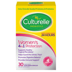 Culturelle Probiotics for Women with Prebiotics, 4-in-1 Benefits, 30 Count | 5 Strain Probiotic Blend, Vaginal, Urinary Tract, Digestive & Immune Plus Occasional Gas & Bloating Support*