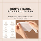 ROAME Flushable Wet Wipes, Septic Safe, Unscented Hypoallergenic, 30 Count