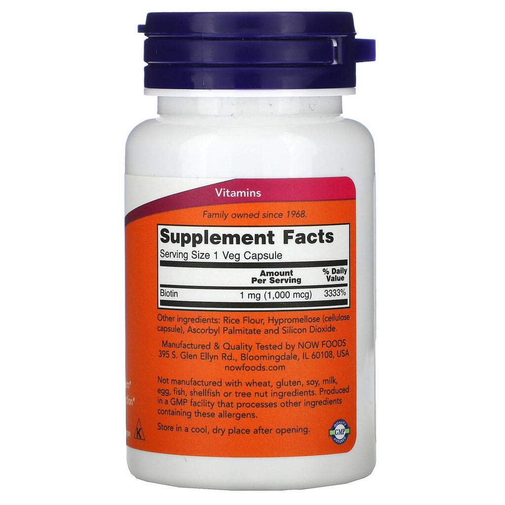 Buy now Now Foods Biotin 1000 MCG - 100 Capsules at indiglob india