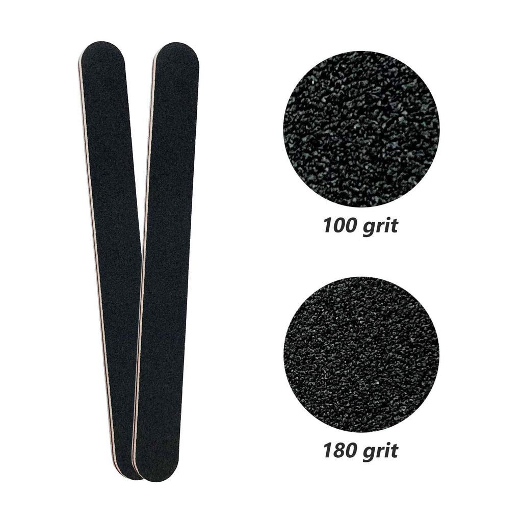 Nail File and Buffer Block, Professional Manicure Tools Kits, 100/180 Grit, Black Nail Pedicure File and Sanding Buffing Grinding Plisher File