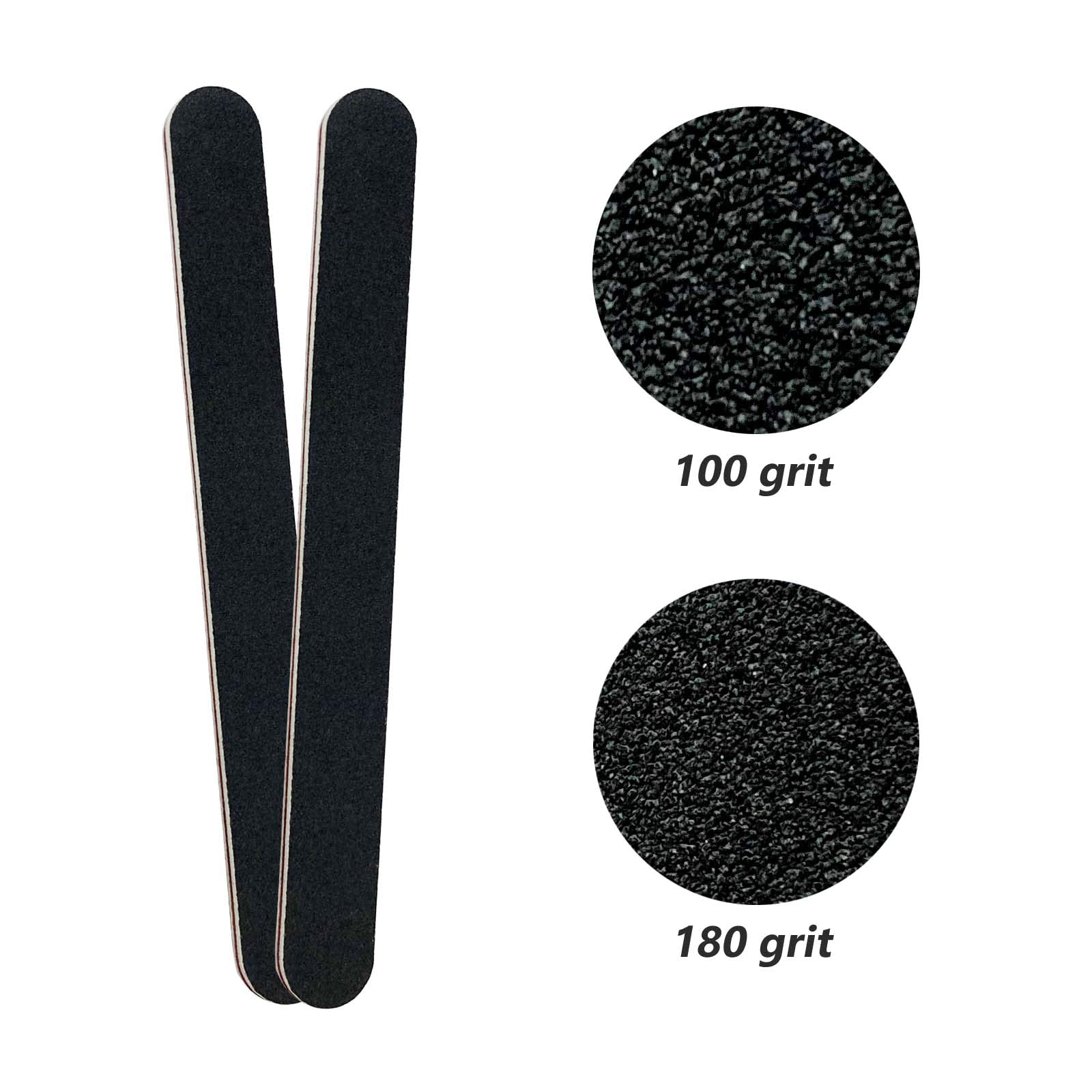 Nail File and Buffer Block, Professional Manicure Tools Kits, 100/180 Grit, Black Nail Pedicure File and Sanding Buffing Grinding Plisher File