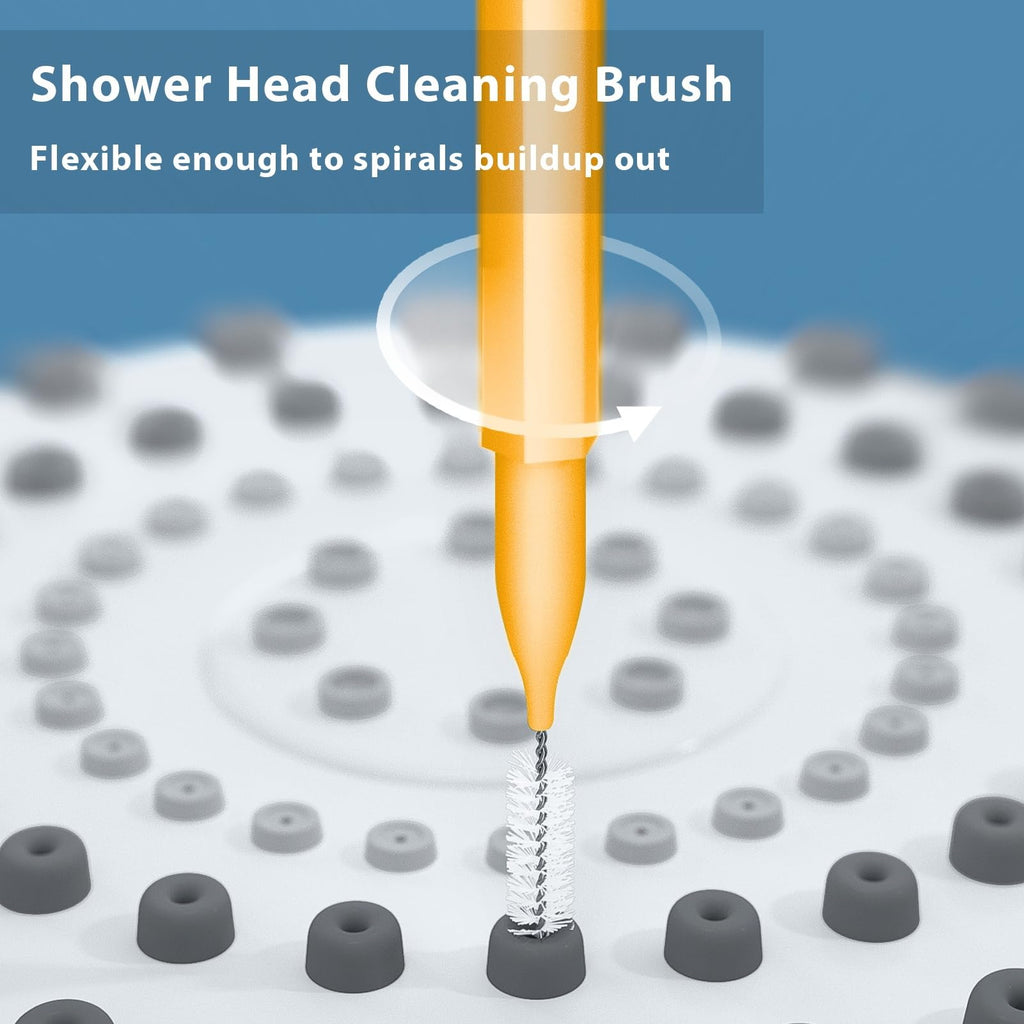 Lumkew Multiplesize Shower Head Cleaner Tool, Shower Head Cleaning Brushes Small Hole, Showerhead Cleaner Picks Unclogging Tiny Nozzle Little Gaps 3D Printer Opening, Orange