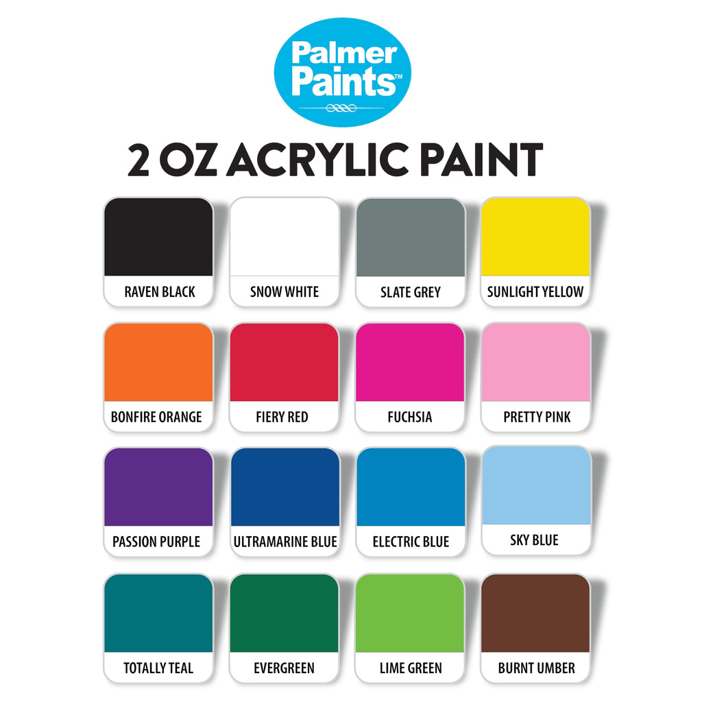 Buy now Palmer 2oz 16 Color Acrylic Paint Set, Perfect Color Selection at indiglob india