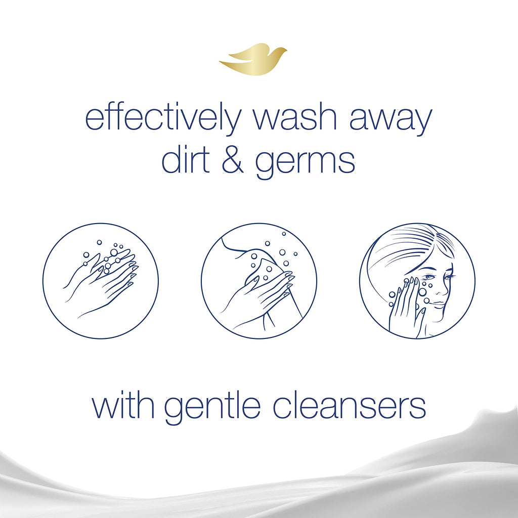 Dove Beauty Bar Soap Original pack of 3. Gently cleans with trusted ingredients, effectively removing dirt and germs.