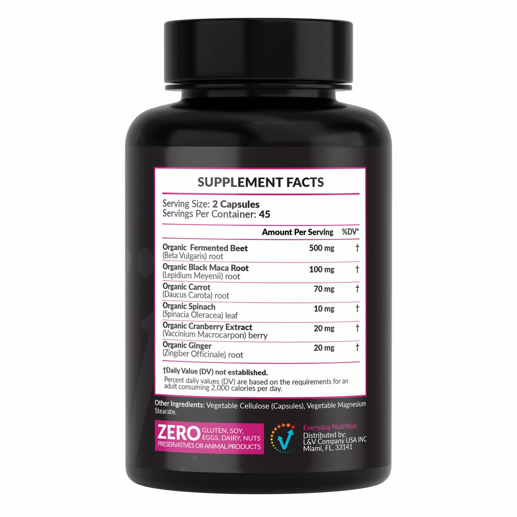Organic Fermented Beet Root & Black Maca, 90 Capsules